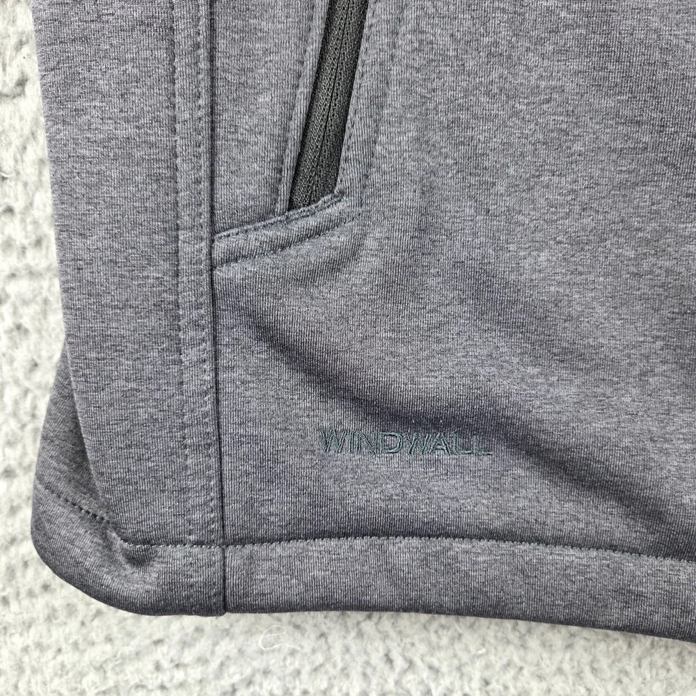 The North Face Ridgewall Vest Mens Medium Gray Soft Shell Windwall Full Zip Logo